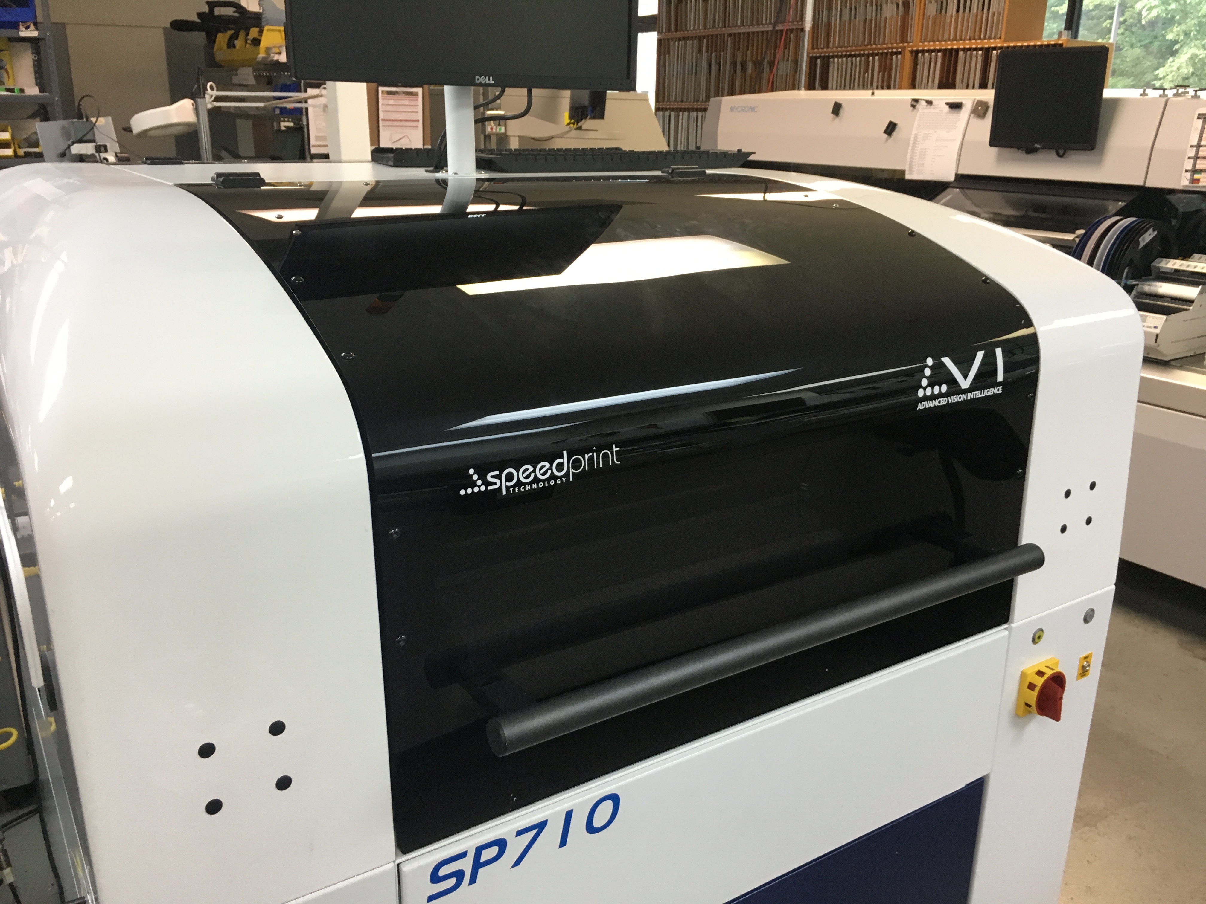 SMT screen printing equipment on the Micron manufacturing floor