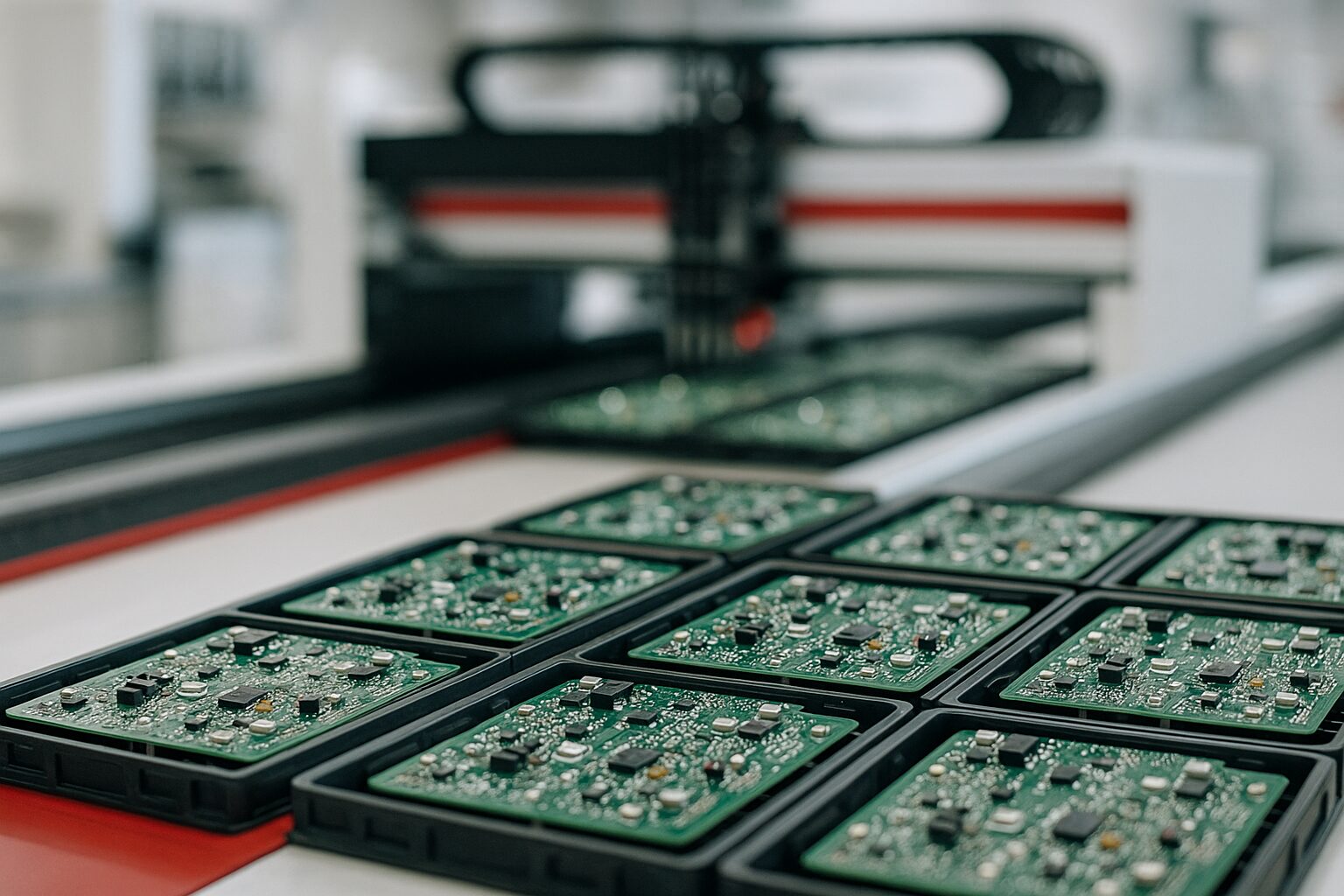 Micron Corporation EMS—blue PCB with LEDs and assembled components