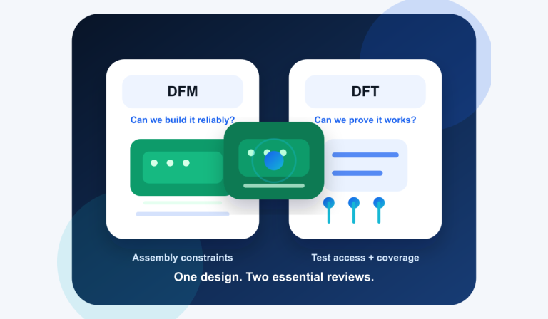 Comparison of design for manufacturing and design for testing in electronics assembly.
